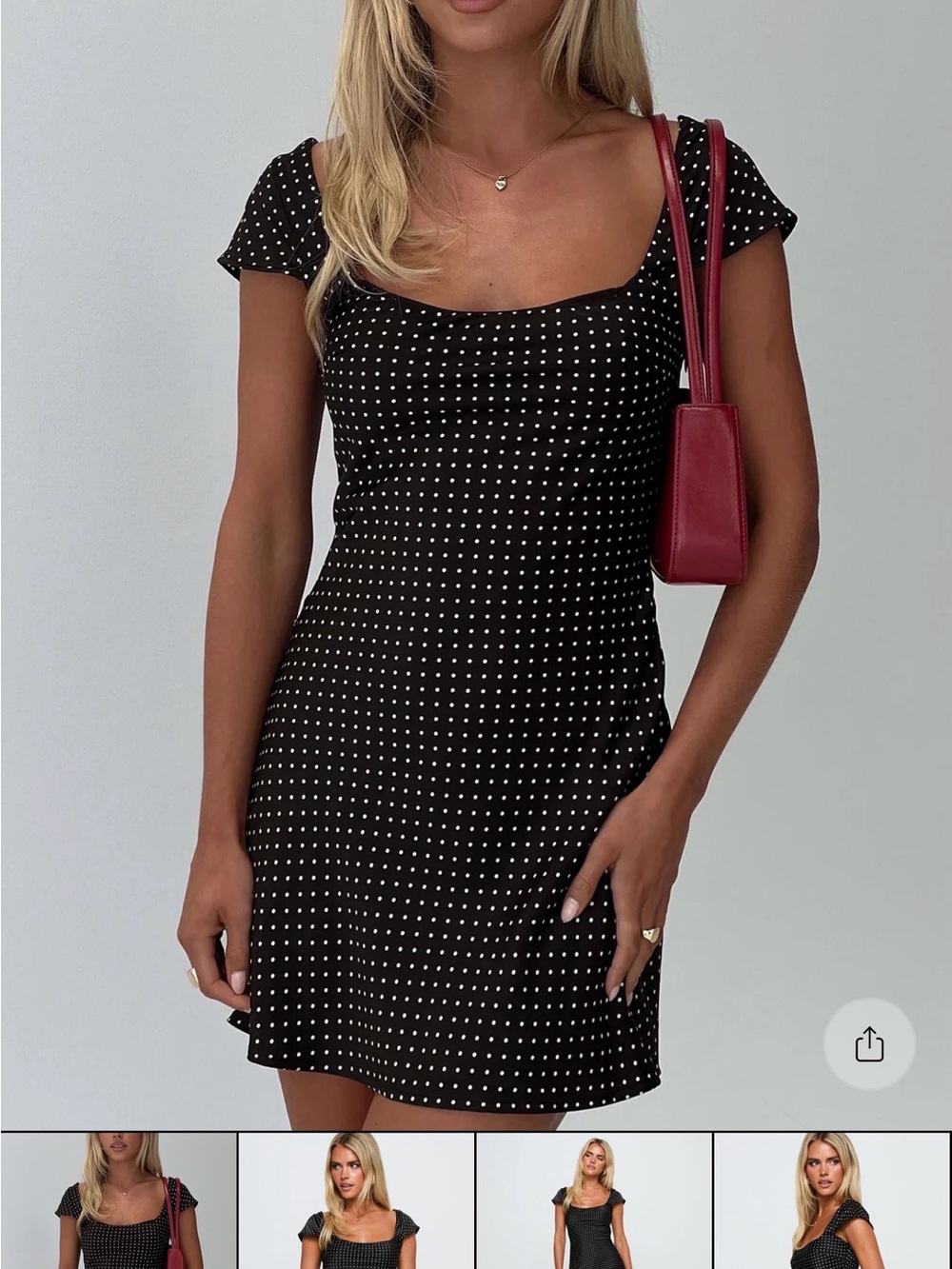 Princess Polly Black Polka Dot Mini Dress with Cap Sleeves